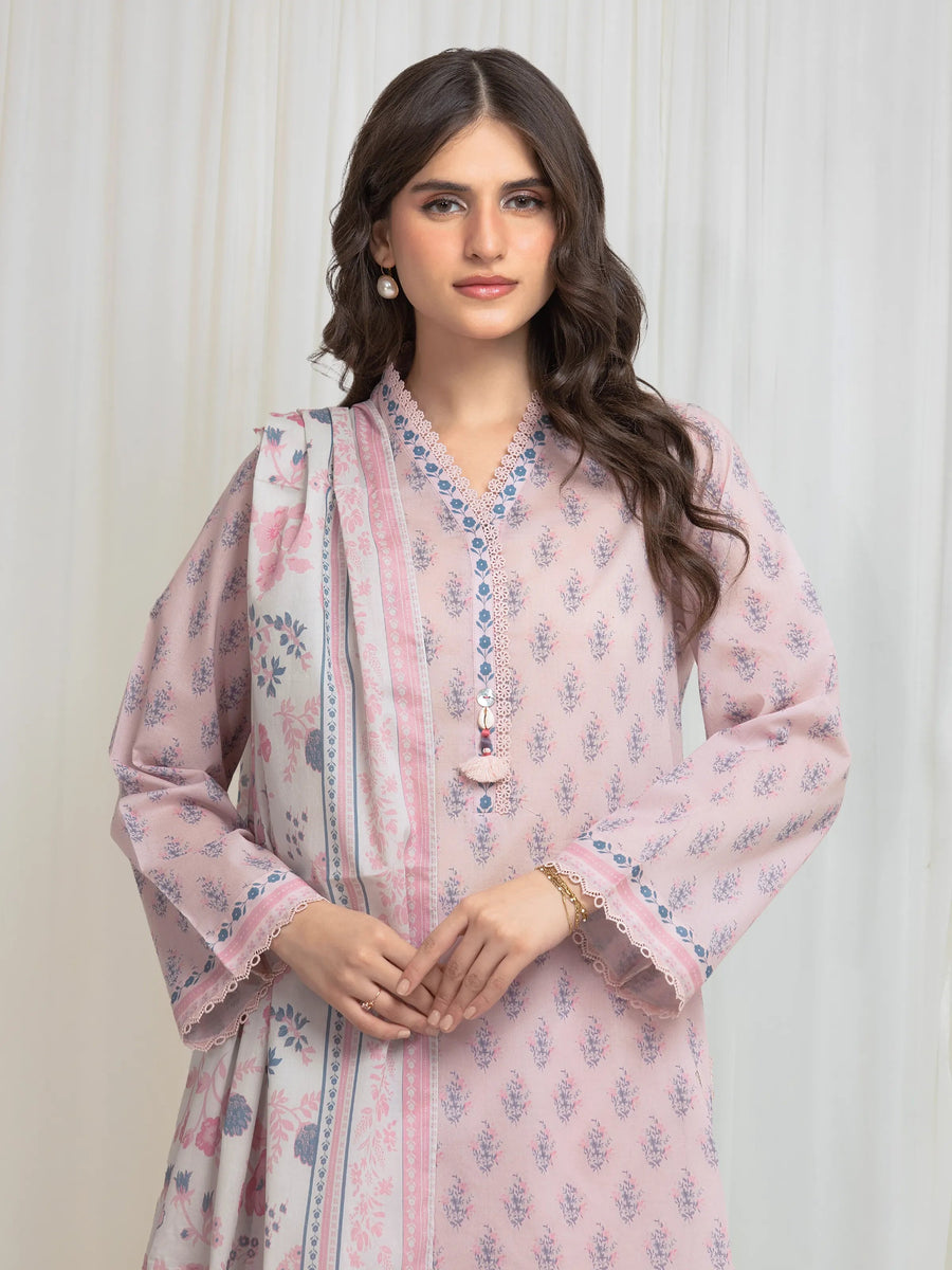 edenrobe Allure Lawn Unstitched Printed 3Pc Suit EWU6A1-36636