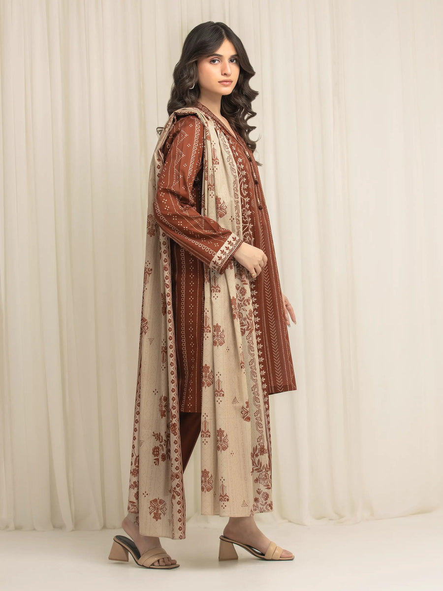 edenrobe Allure Lawn Unstitched Printed 3Pc Suit EWU6A1-36639