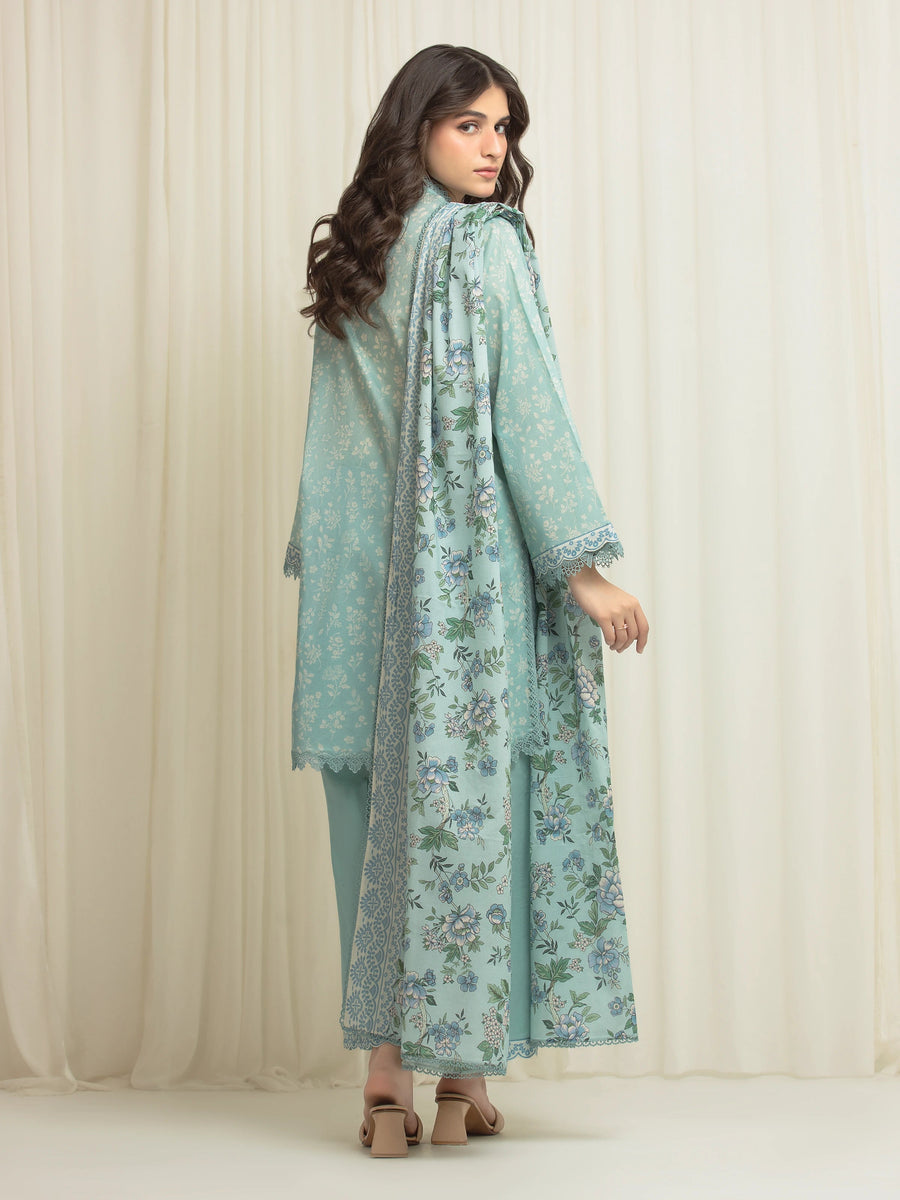 edenrobe Allure Lawn Unstitched Printed 3Pc Suit EWU6A1-36641
