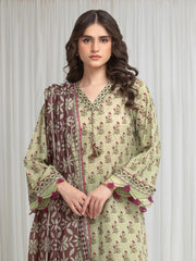 edenrobe Allure Lawn Unstitched Printed 3Pc Suit EWU6A1-36643