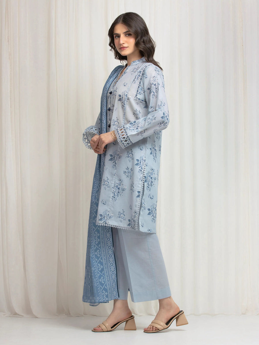 edenrobe Allure Lawn Unstitched Printed 3Pc Suit EWU6A1-36644
