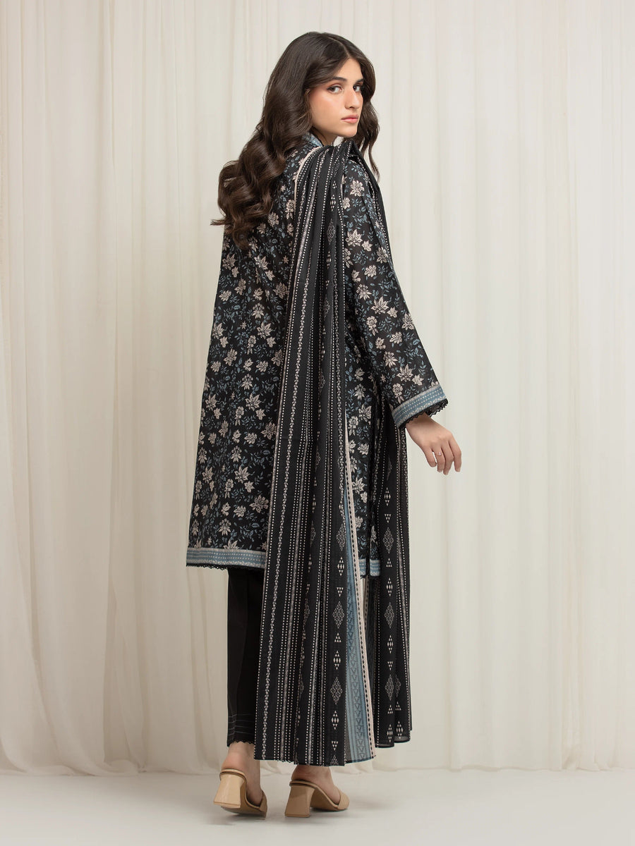 edenrobe Allure Lawn Unstitched Printed 3Pc Suit EWU6A1-36645