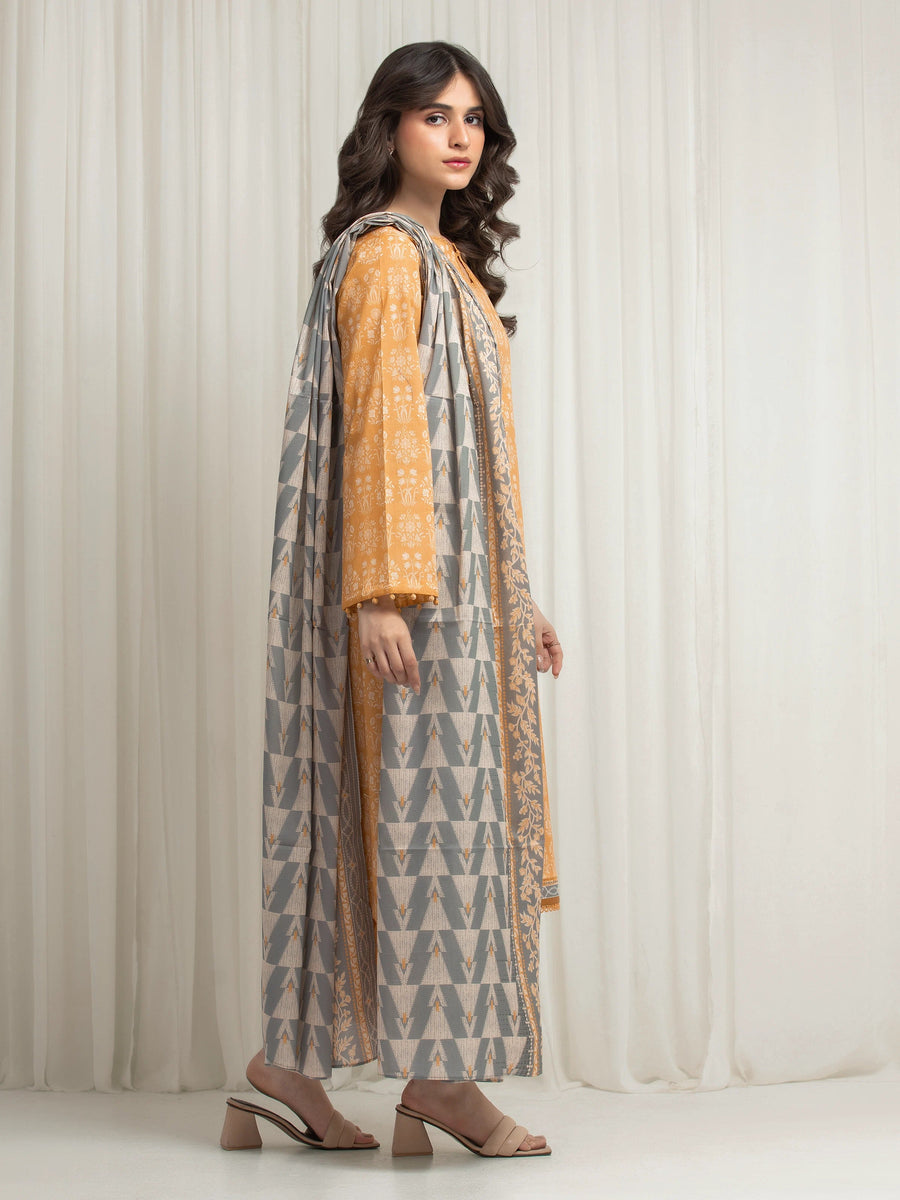 edenrobe Allure Lawn Unstitched Printed 3Pc Suit EWU6A1-36648