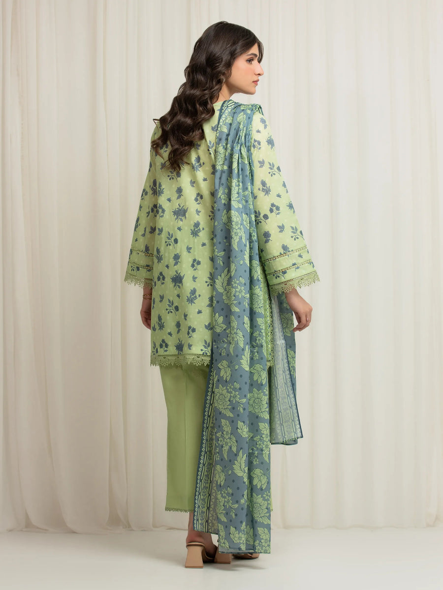 edenrobe Allure Lawn Unstitched Printed 3Pc Suit EWU6A1-36650