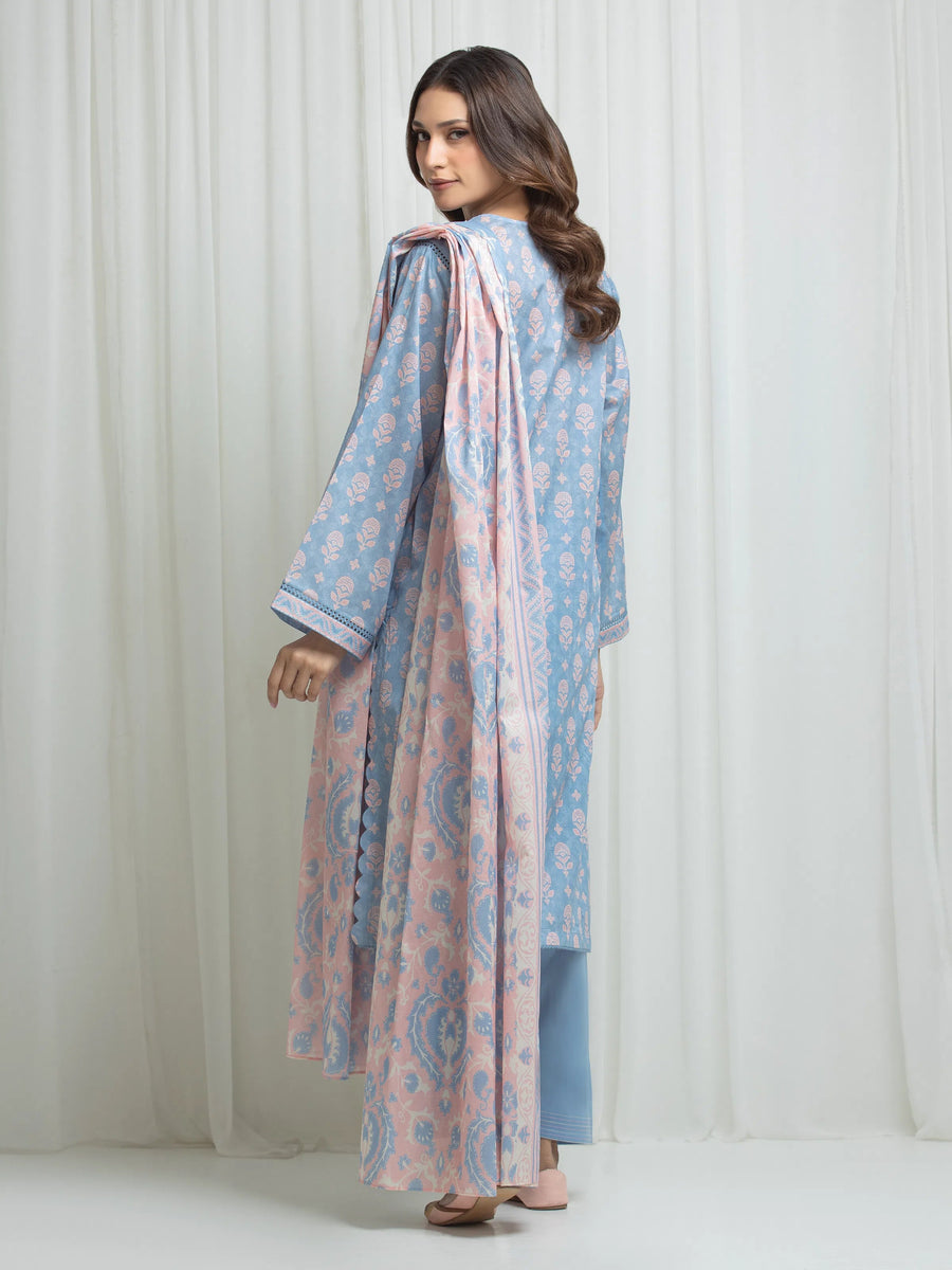 edenrobe Allure Lawn Unstitched Printed 3Pc Suit EWU6A1-36655