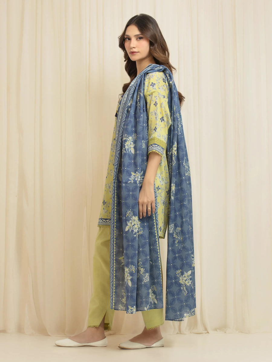 edenrobe Allure Lawn Unstitched Printed 3Pc Suit EWU6A1-36658