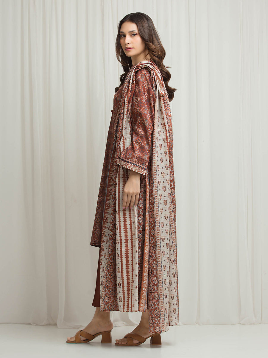 edenrobe Allure Lawn Unstitched Printed 3Pc Suit EWU6A1-36659