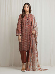 edenrobe Allure Lawn Unstitched Printed 3Pc Suit EWU6A1-36659