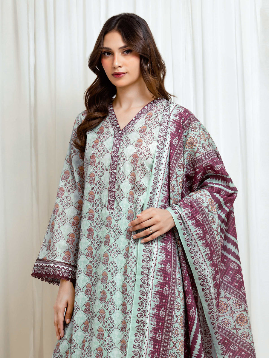 edenrobe Allure Lawn Unstitched Printed 3Pc Suit EWU6A1-36660