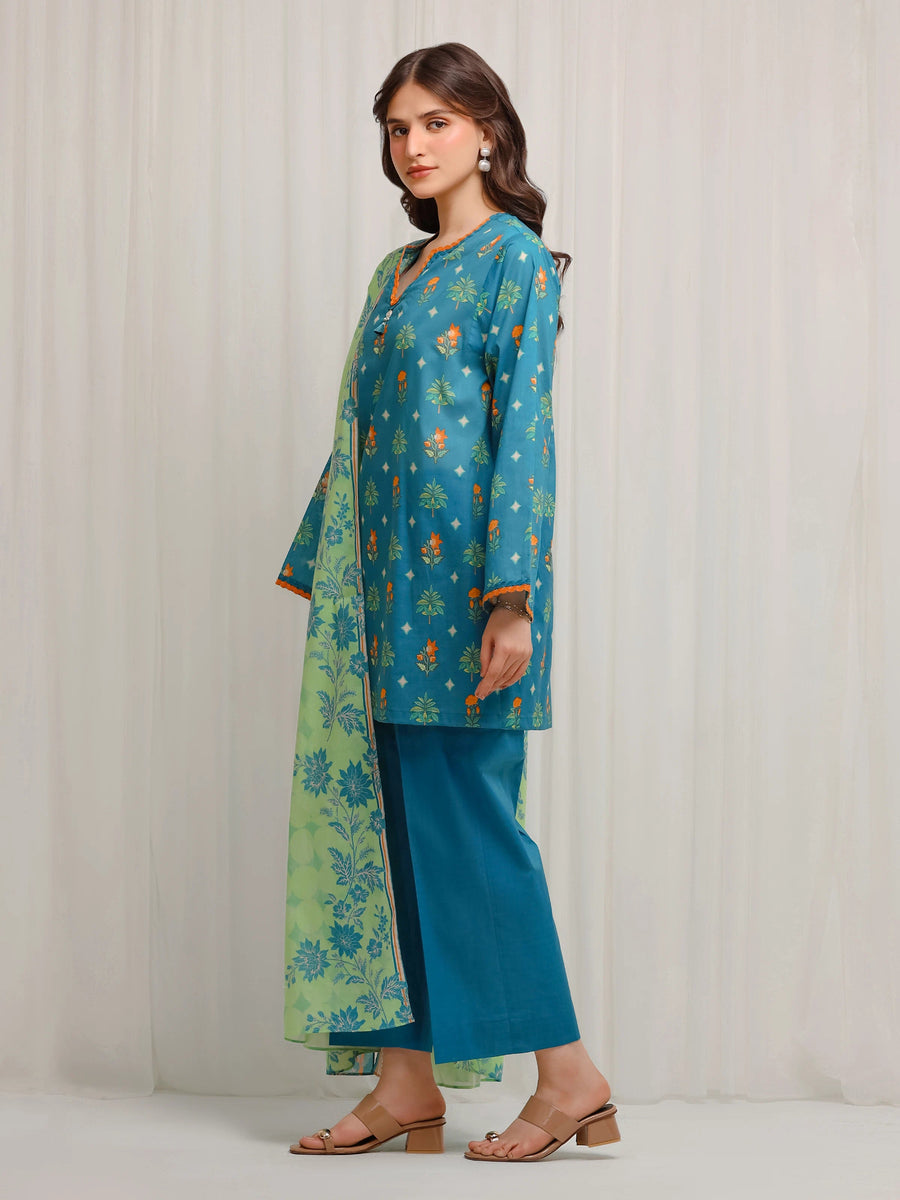 edenrobe Allure Lawn Unstitched Printed 3Pc Suit EWU6A1-36661