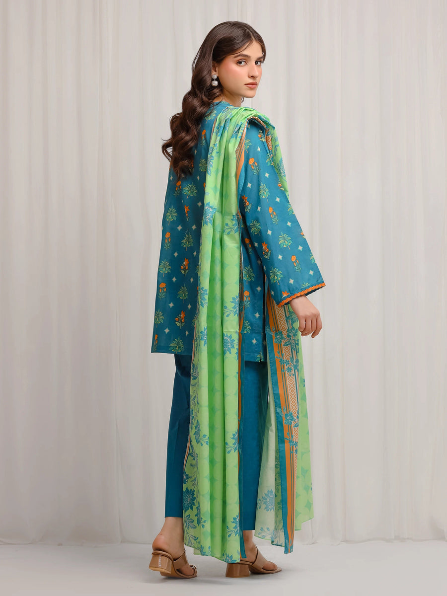 edenrobe Allure Lawn Unstitched Printed 3Pc Suit EWU6A1-36661
