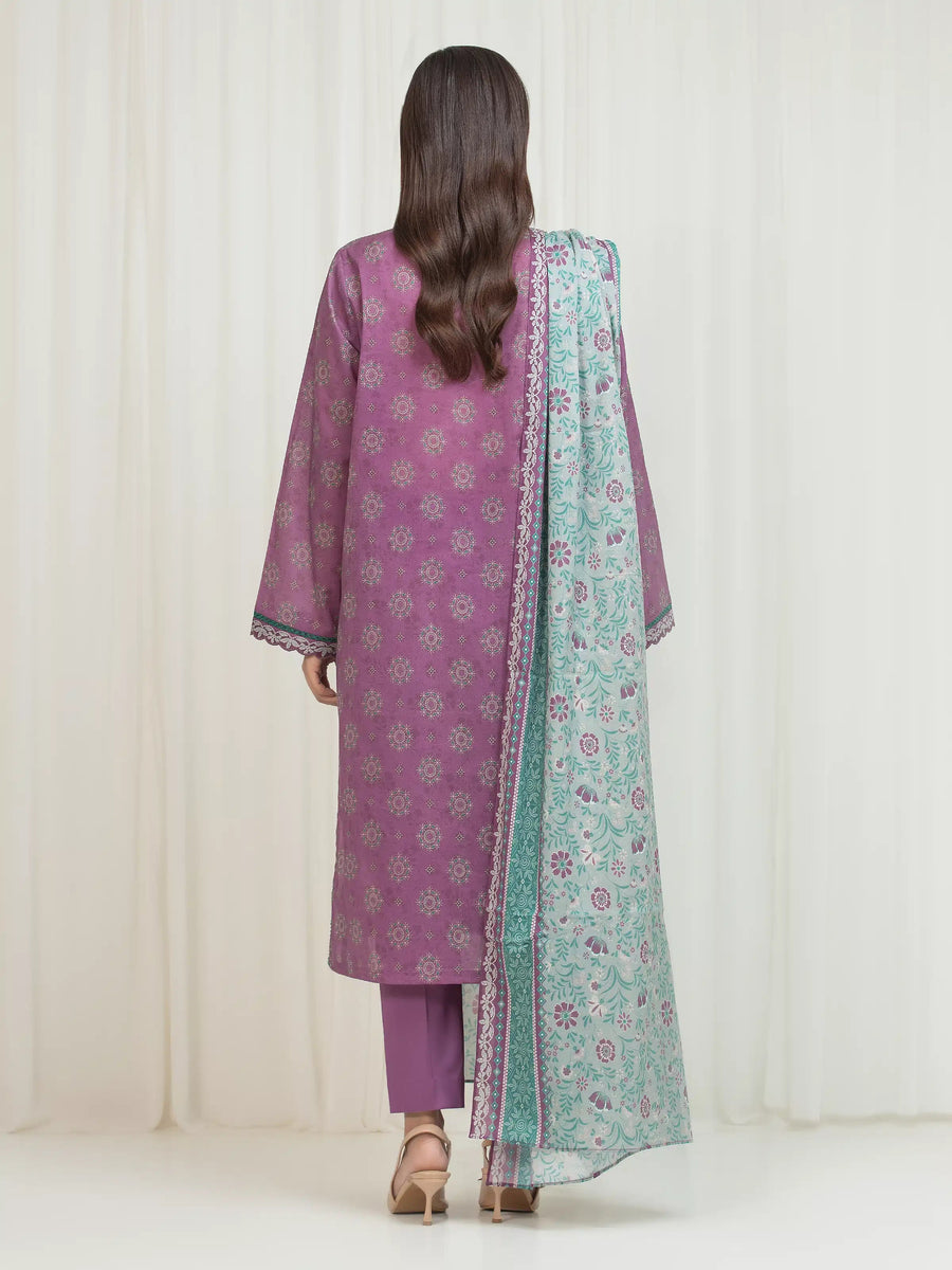 edenrobe Allure Lawn Unstitched Printed 3Pc Suit EWU6A1-36662