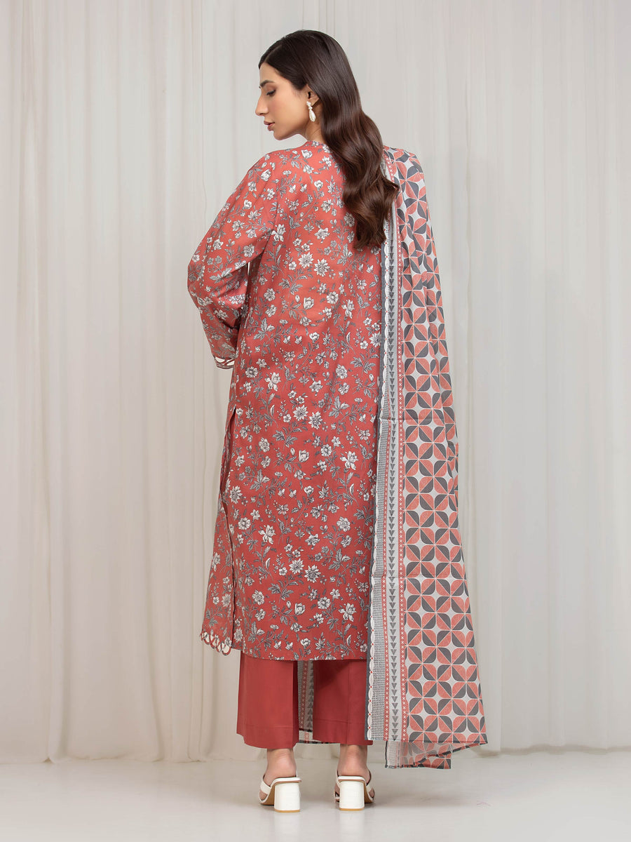 edenrobe Allure Lawn Unstitched Printed 3Pc Suit EWU6A1-36665