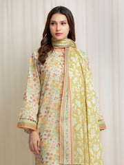 edenrobe Allure Lawn Unstitched Printed 3Pc Suit EWU6A1-36668