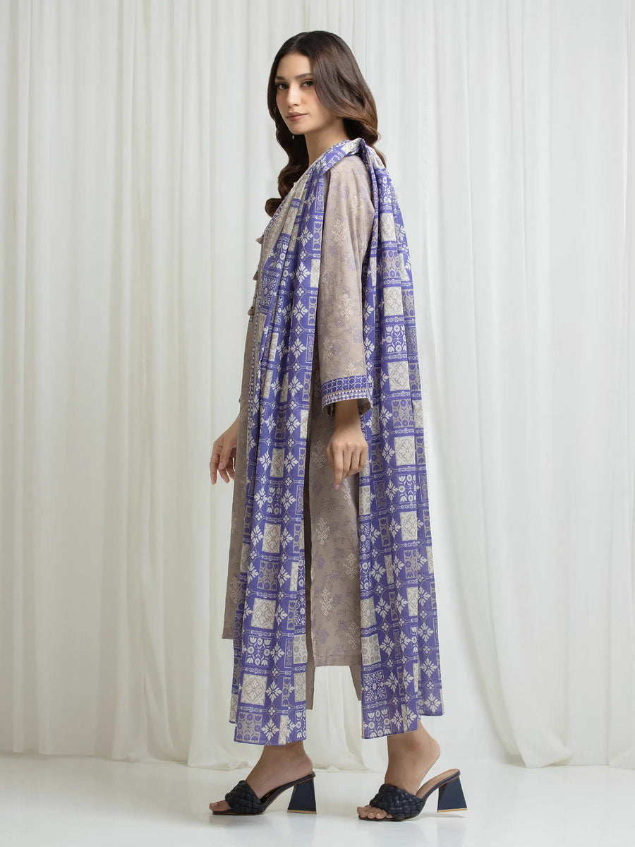 edenrobe Allure Lawn Unstitched Printed 3Pc Suit EWU6A1-36670