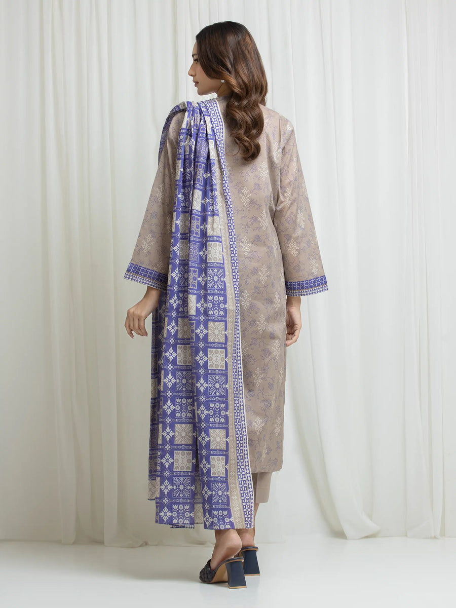 edenrobe Allure Lawn Unstitched Printed 3Pc Suit EWU6A1-36670