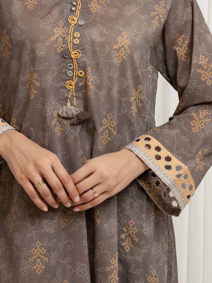 edenrobe Allure Lawn Unstitched Printed 3Pc Suit EWU6A1-36671