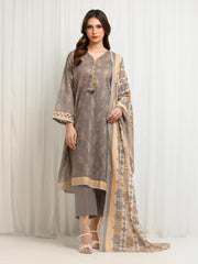 edenrobe Allure Lawn Unstitched Printed 3Pc Suit EWU6A1-36671