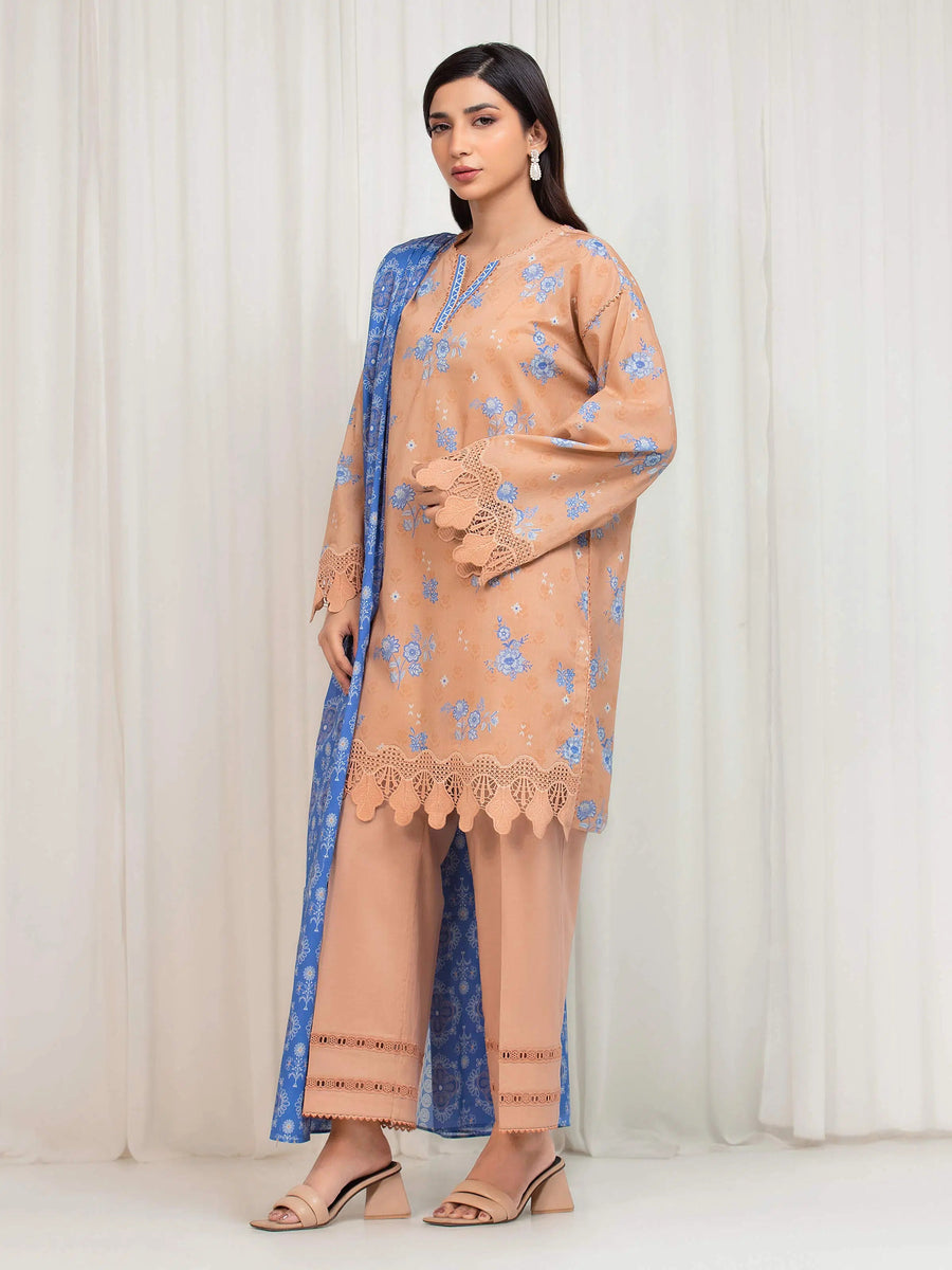 edenrobe Allure Lawn Unstitched Printed 3Pc Suit EWU6A1-36675