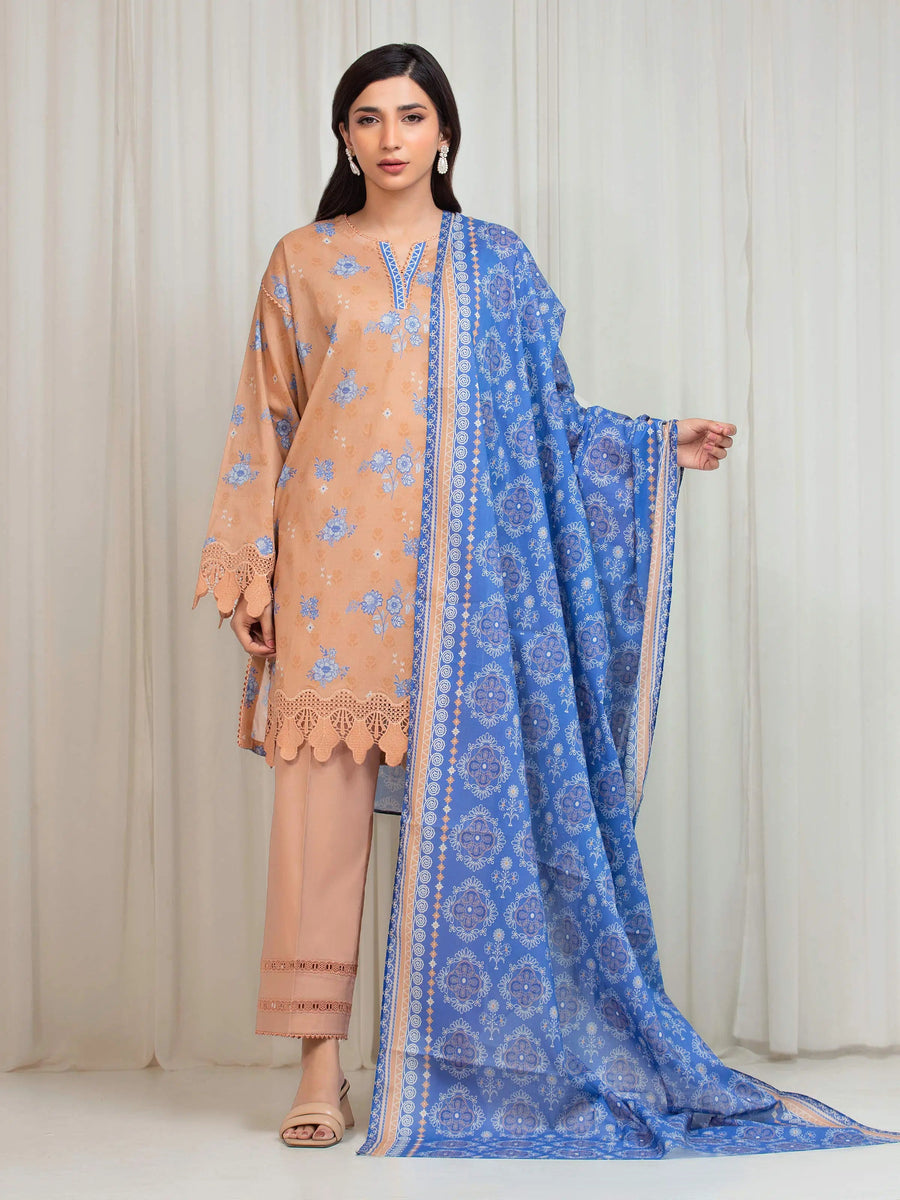 edenrobe Allure Lawn Unstitched Printed 3Pc Suit EWU6A1-36675