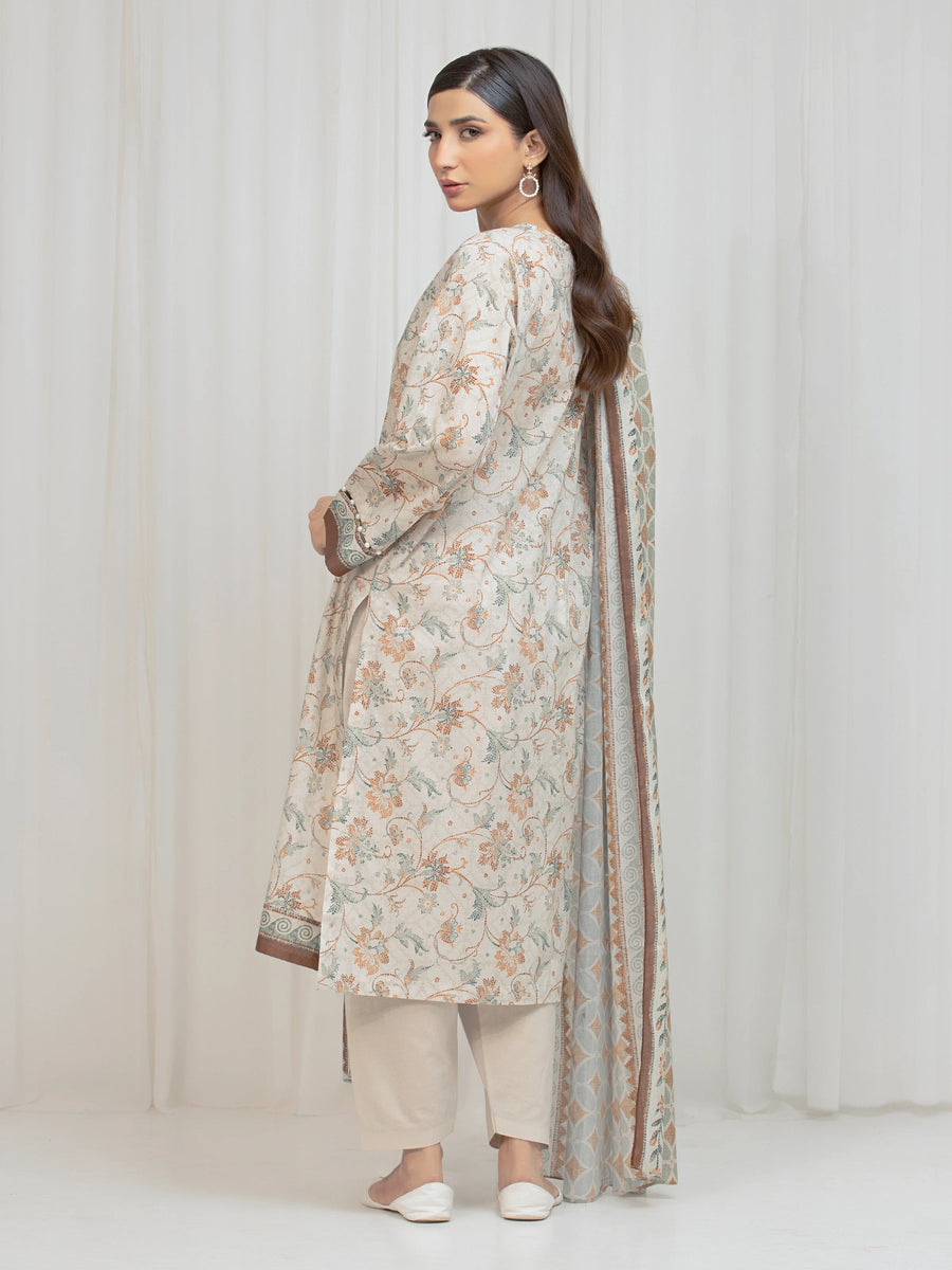 edenrobe Allure Lawn Unstitched Printed 3Pc Suit EWU6A1-36677