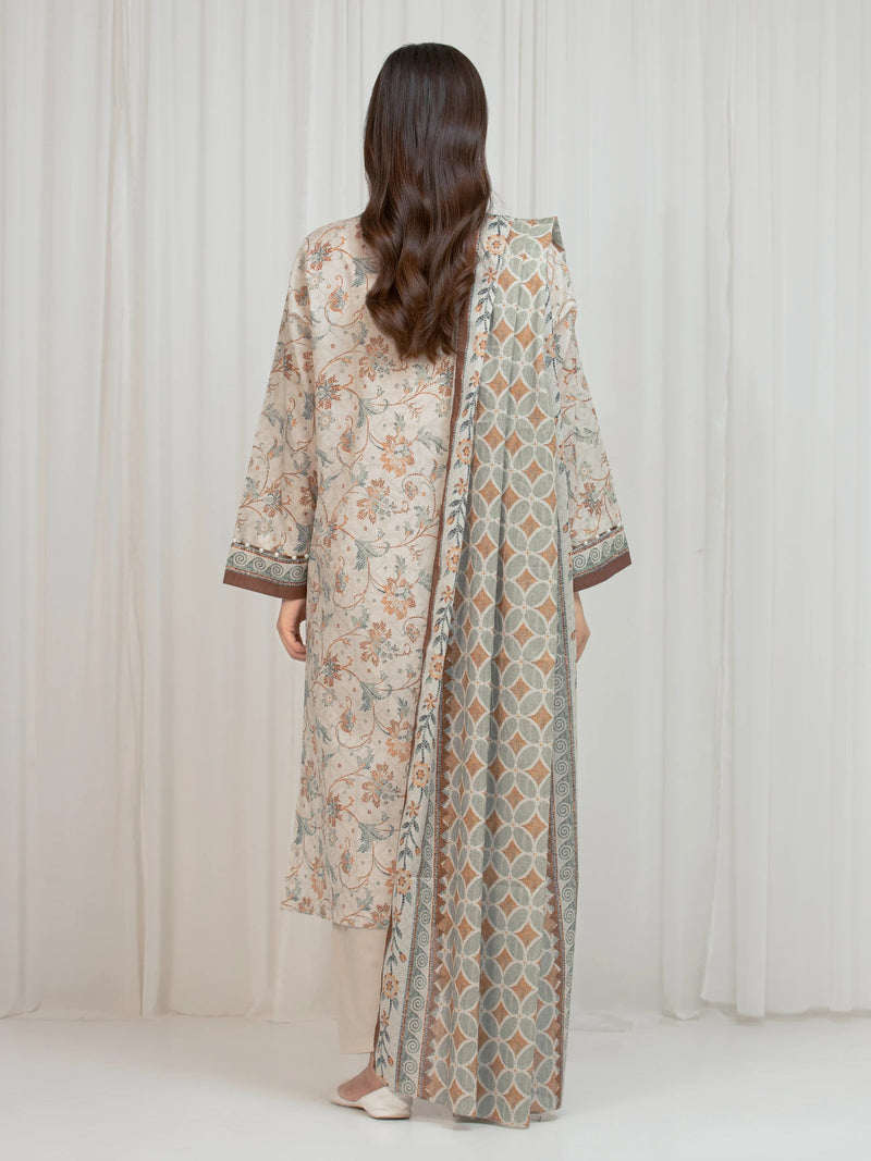 edenrobe Allure Lawn Unstitched Printed 3Pc Suit EWU6A1-36677