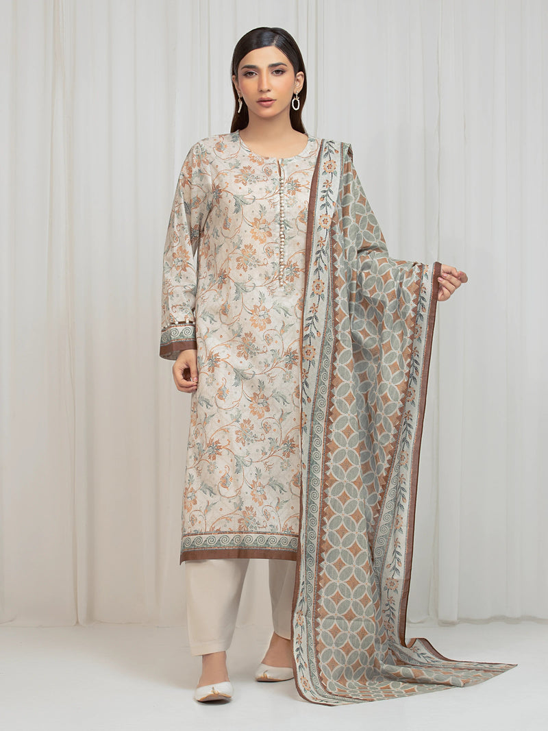 edenrobe Allure Lawn Unstitched Printed 3Pc Suit EWU6A1-36677