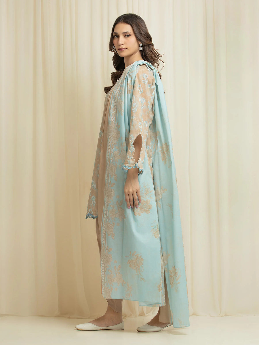 edenrobe Allure Lawn Unstitched Printed 3Pc Suit EWU6A1-36683