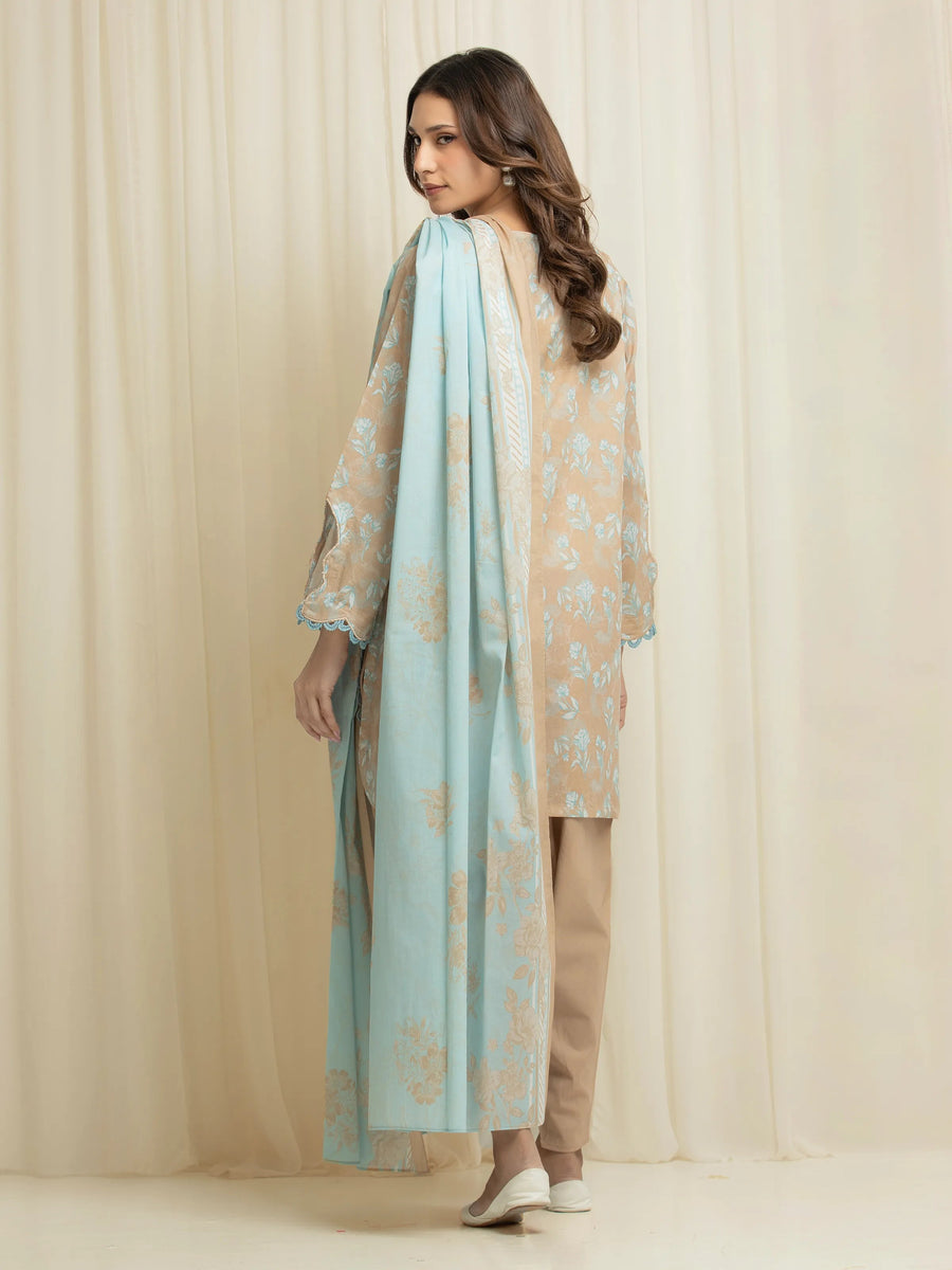 edenrobe Allure Lawn Unstitched Printed 3Pc Suit EWU6A1-36683