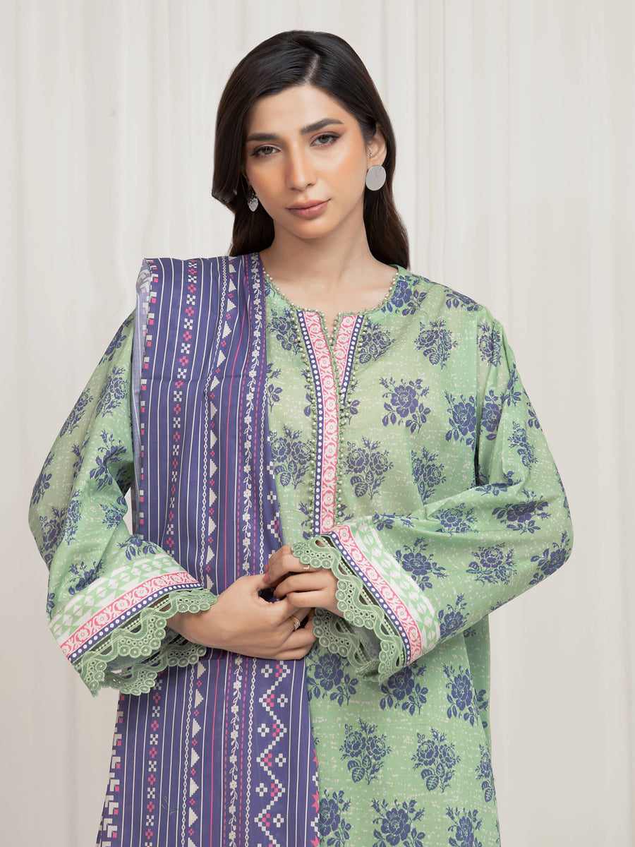 edenrobe Allure Lawn Unstitched Printed 3Pc Suit EWU6A1-36684