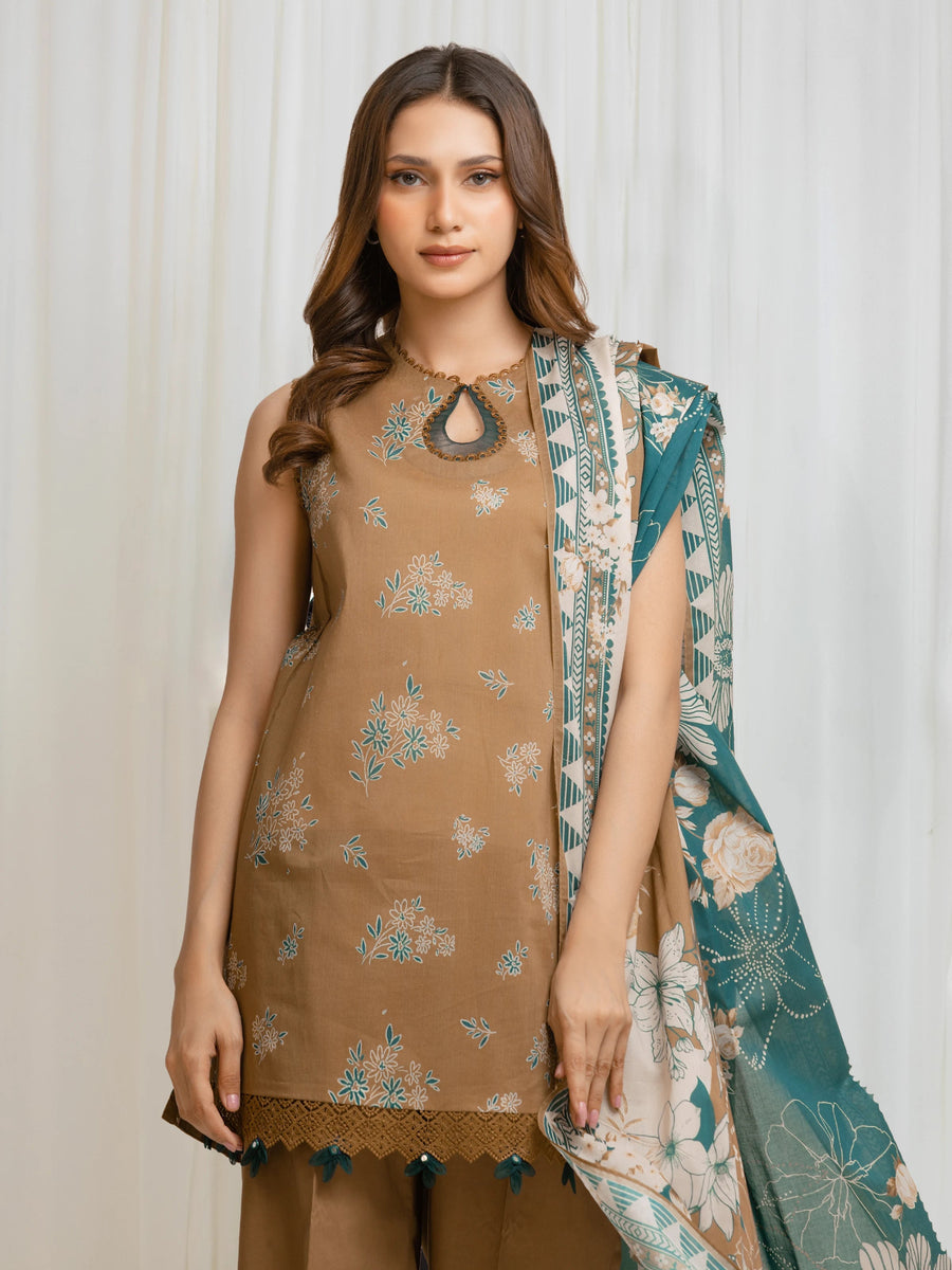 edenrobe Allure Lawn Unstitched Printed 3Pc Suit EWU6A1-36686