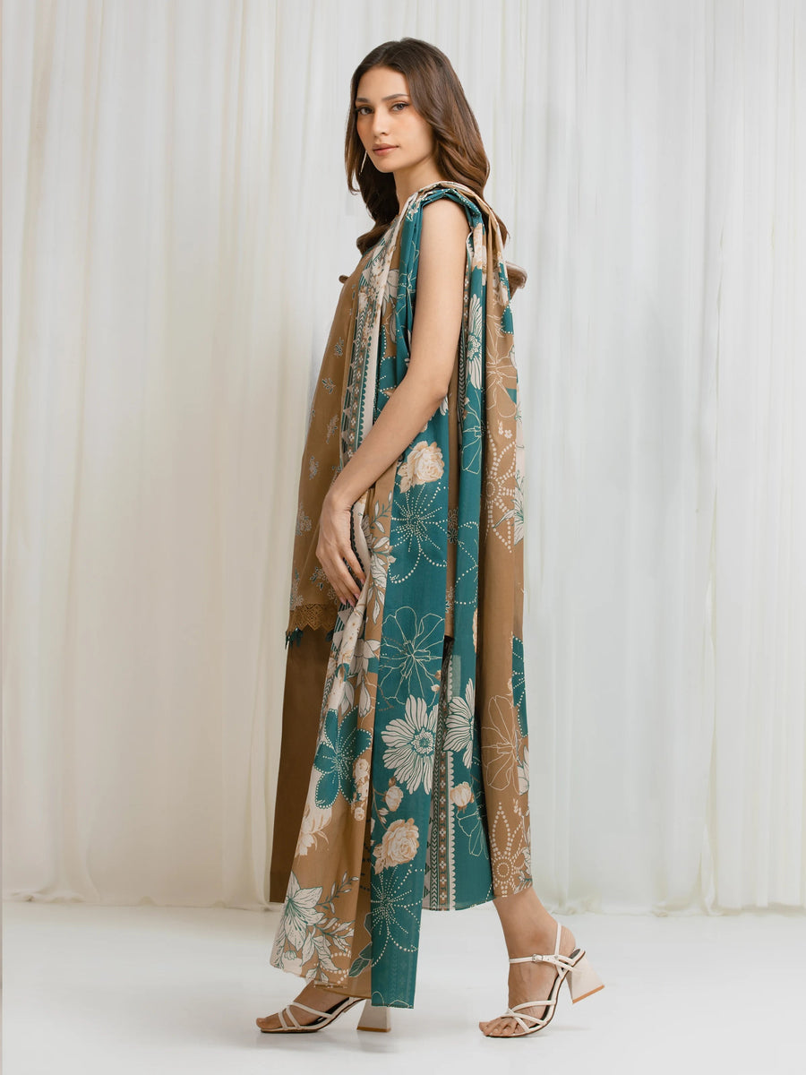 edenrobe Allure Lawn Unstitched Printed 3Pc Suit EWU6A1-36686