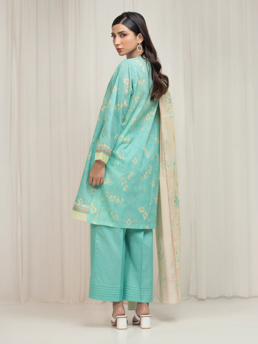 edenrobe Allure Lawn Unstitched Printed 3Pc Suit EWU6A1-36687
