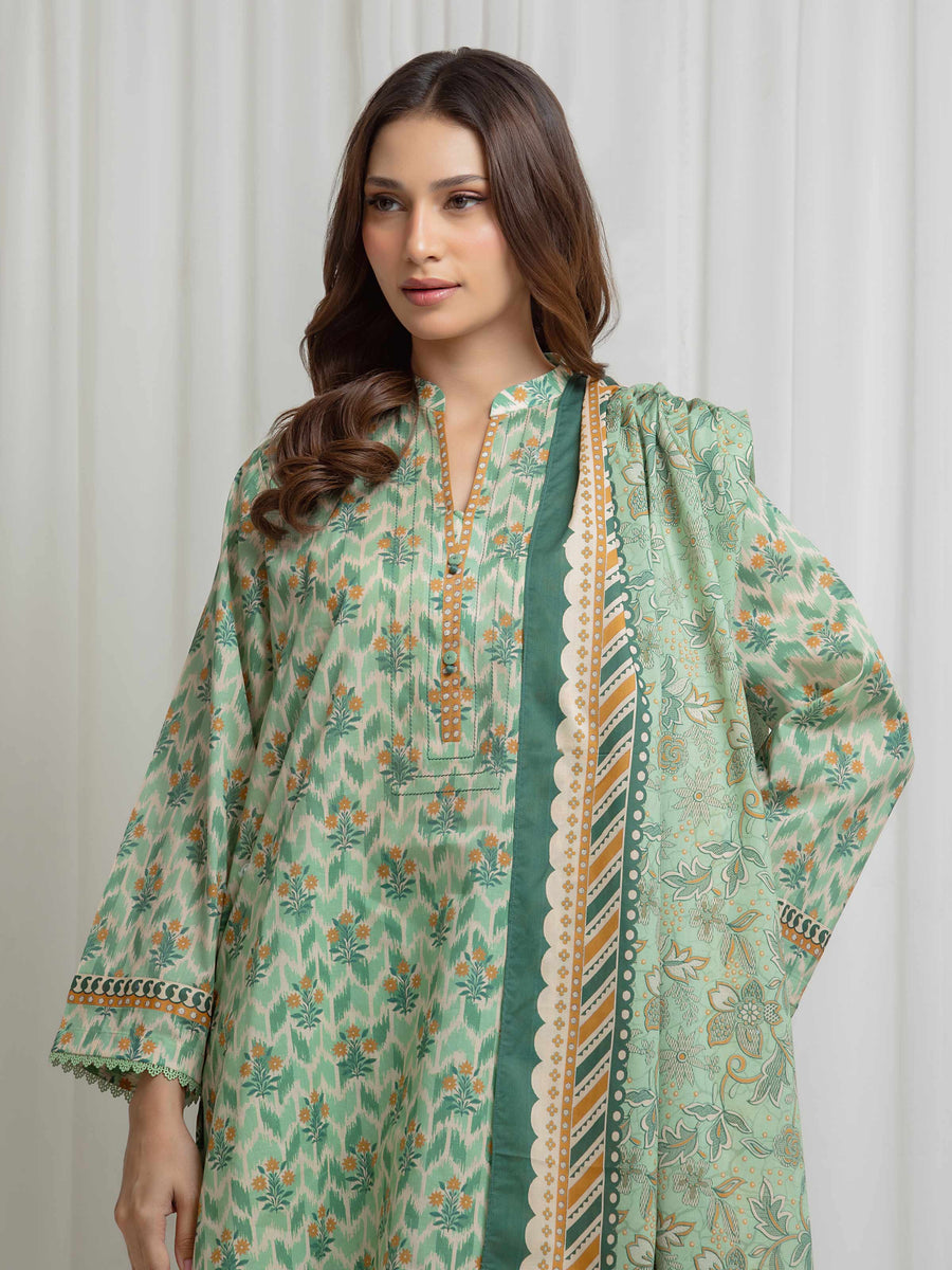 edenrobe Allure Lawn Unstitched Printed 3Pc Suit EWU6A1-36688