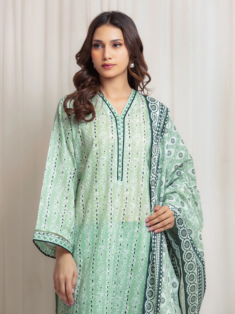 edenrobe Allure Lawn Unstitched Printed 3Pc Suit EWU6A1-36689