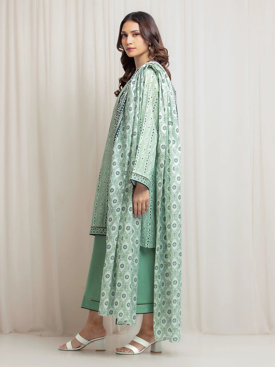 edenrobe Allure Lawn Unstitched Printed 3Pc Suit EWU6A1-36689