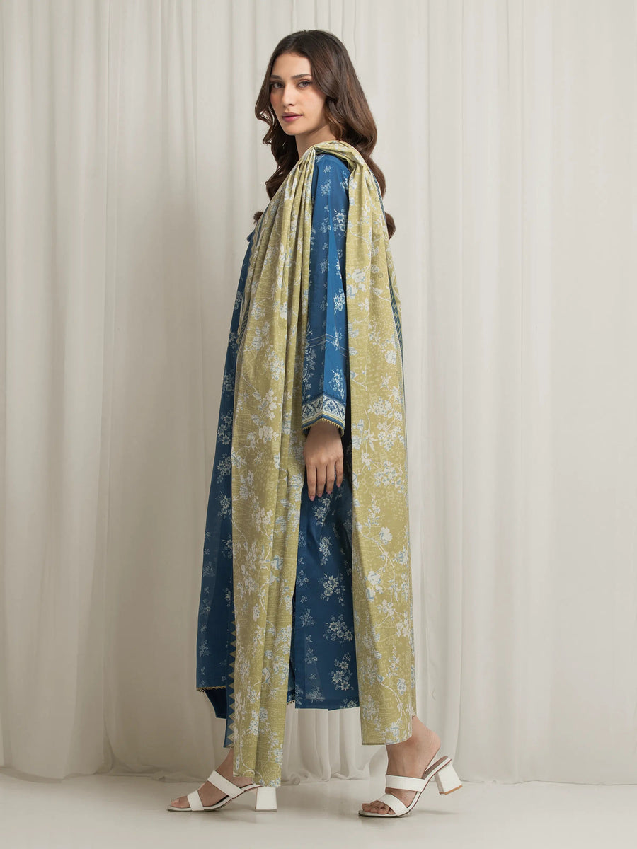 edenrobe Allure Lawn Unstitched Printed 3Pc Suit EWU6A1-36691