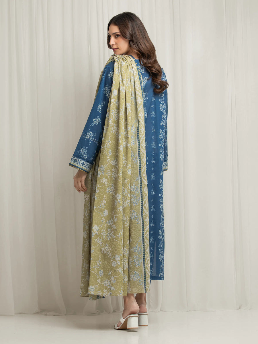 edenrobe Allure Lawn Unstitched Printed 3Pc Suit EWU6A1-36691