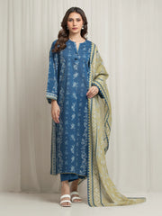 edenrobe Allure Lawn Unstitched Printed 3Pc Suit EWU6A1-36691