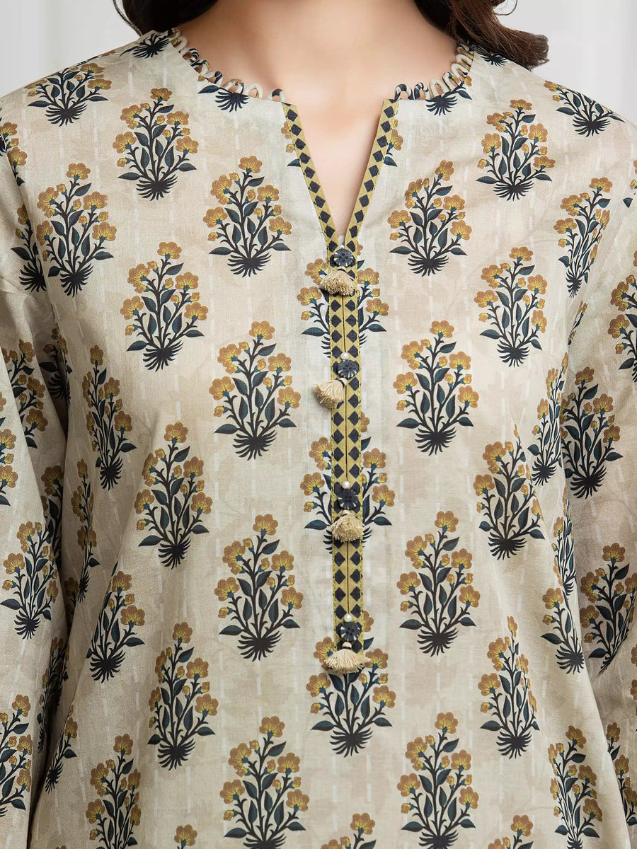 edenrobe Allure Lawn Unstitched Printed 3Pc Suit EWU6A1-36693