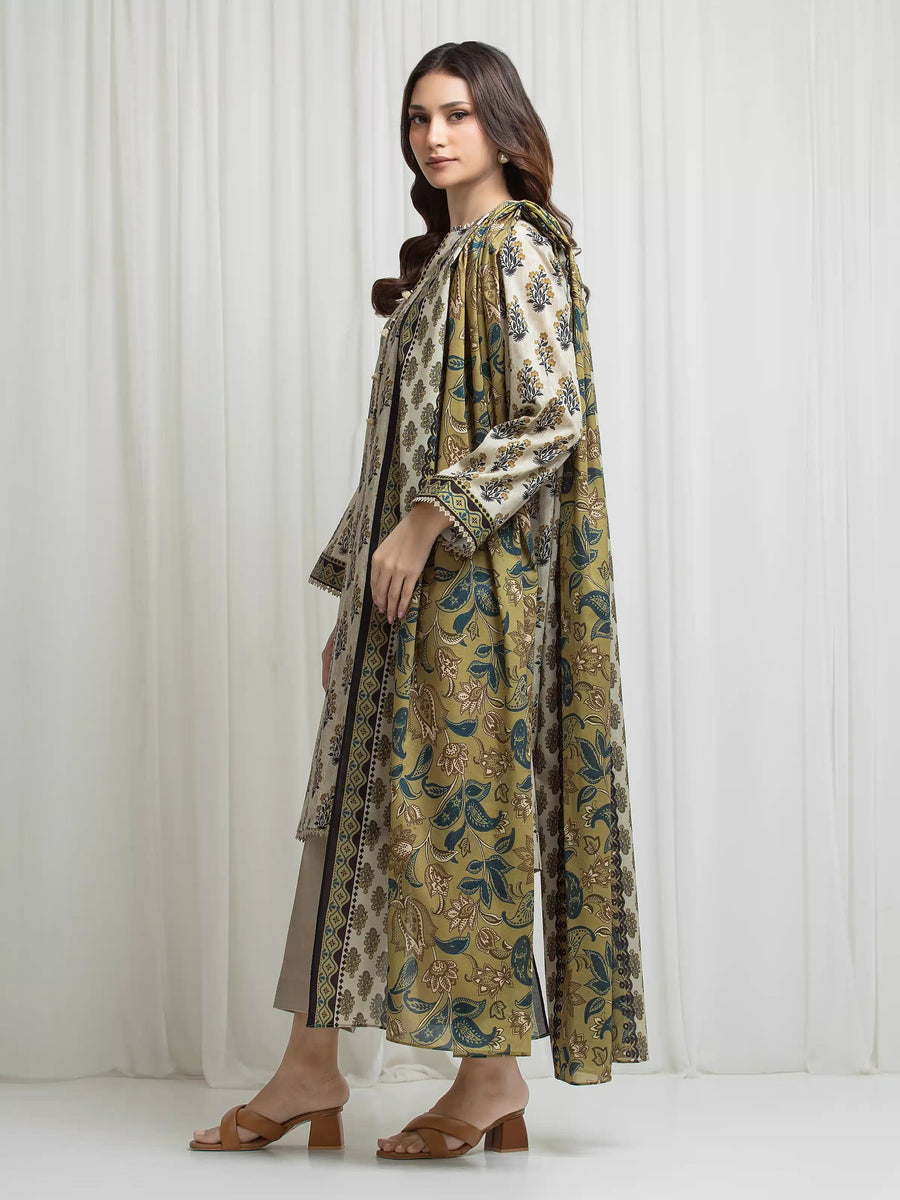 edenrobe Allure Lawn Unstitched Printed 3Pc Suit EWU6A1-36693