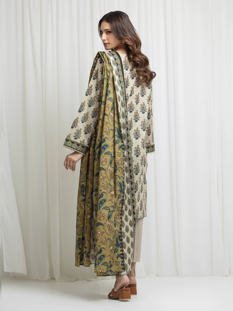 edenrobe Allure Lawn Unstitched Printed 3Pc Suit EWU6A1-36693