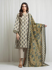 edenrobe Allure Lawn Unstitched Printed 3Pc Suit EWU6A1-36693