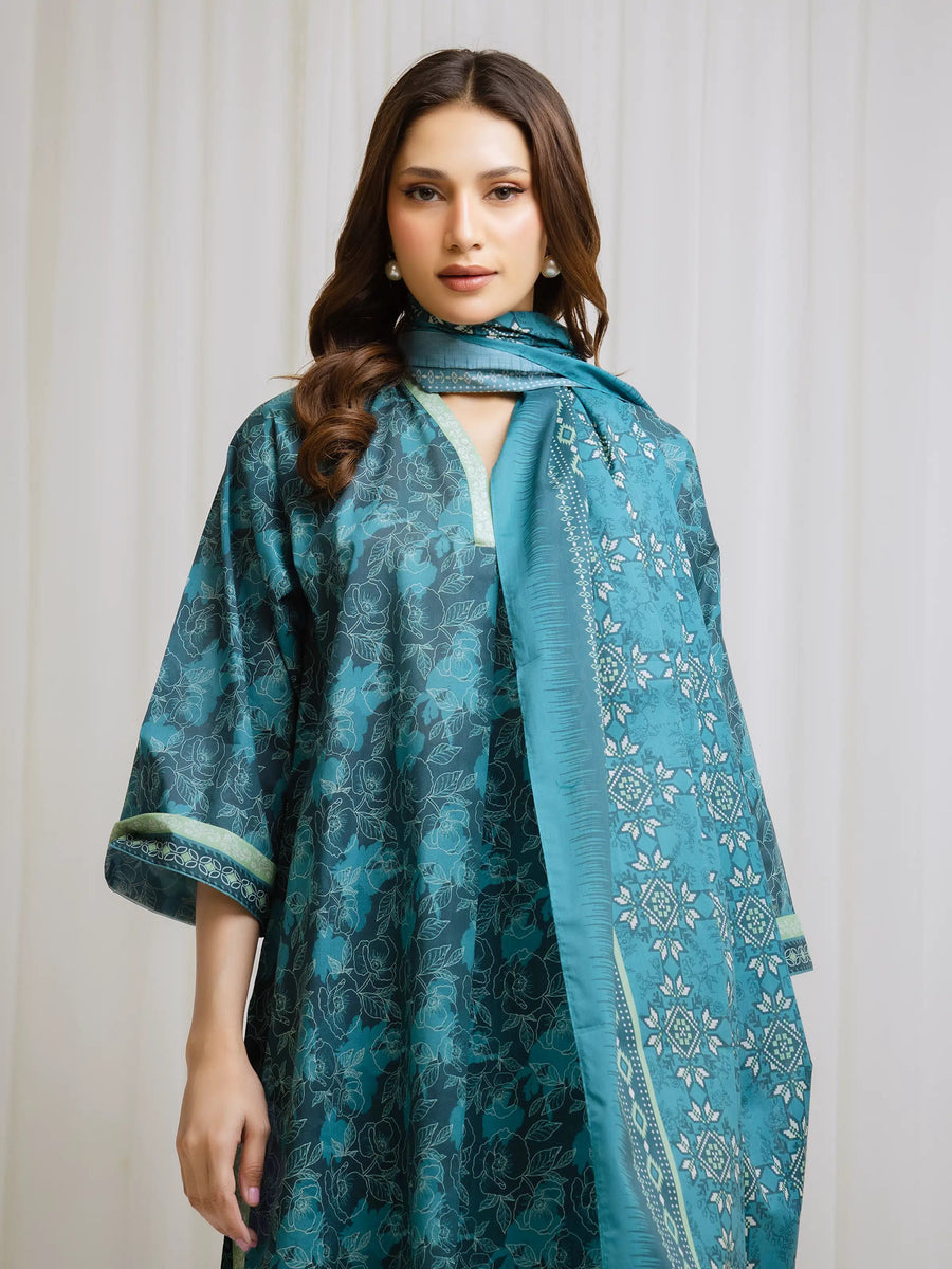 edenrobe Allure Lawn Unstitched Printed 3Pc Suit EWU6A1-36694