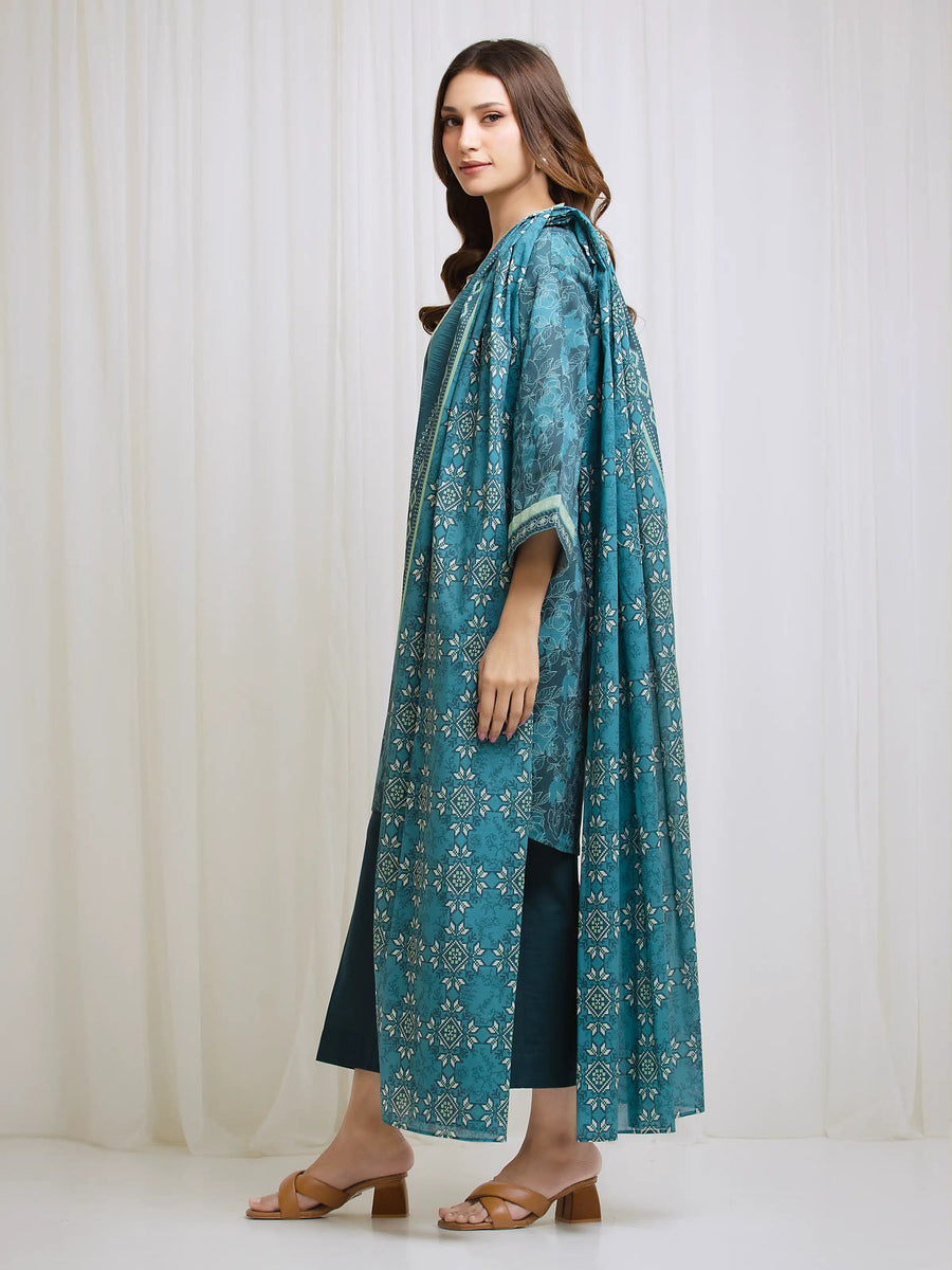 edenrobe Allure Lawn Unstitched Printed 3Pc Suit EWU6A1-36694