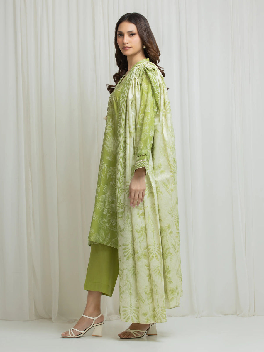 edenrobe Allure Lawn Unstitched Printed 3Pc Suit EWU6A1-36698