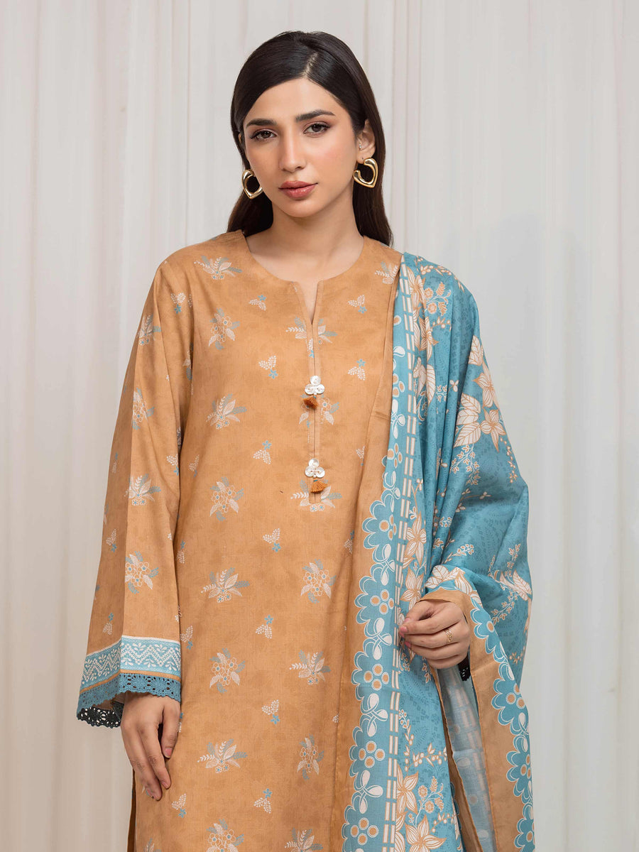 edenrobe Allure Lawn Unstitched Printed 3Pc Suit EWU6A1-36699