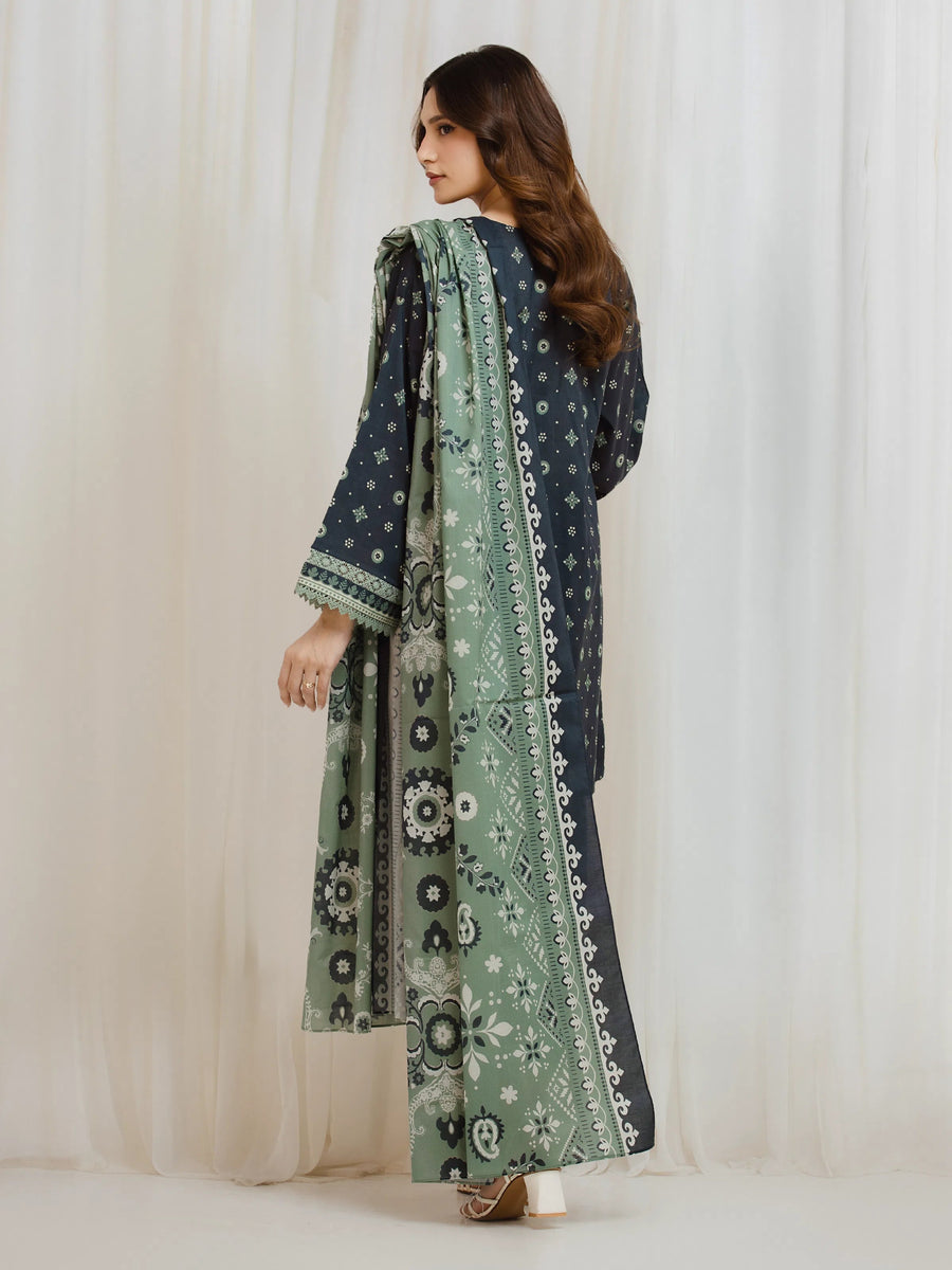 edenrobe Allure Lawn Unstitched Printed 3Pc Suit EWU6A1-36702