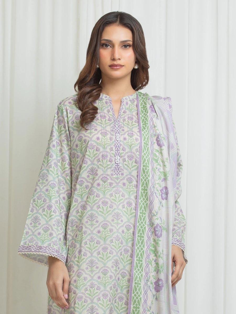 edenrobe Allure Lawn Unstitched Printed 3Pc Suit EWU6A1-36703
