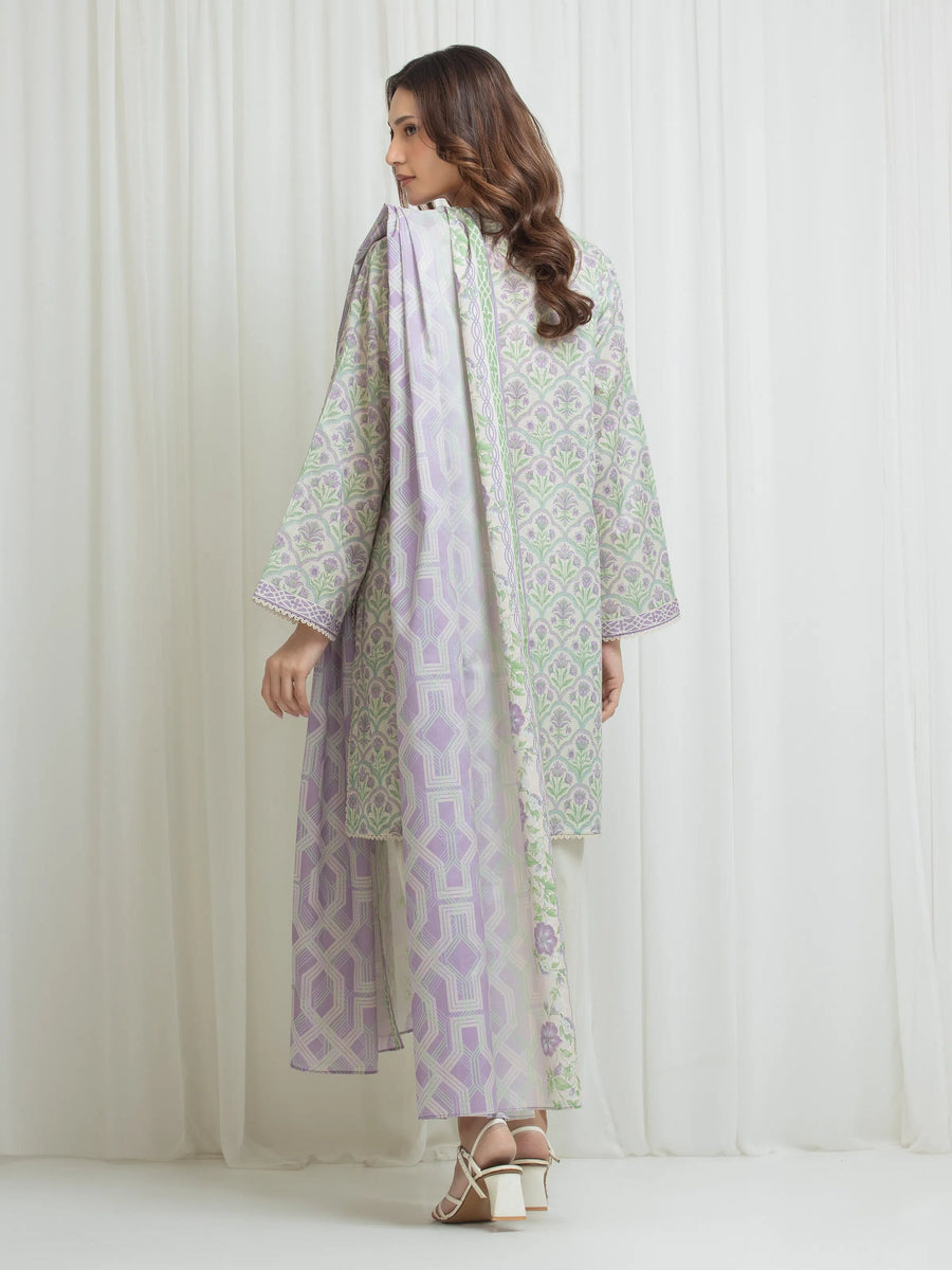 edenrobe Allure Lawn Unstitched Printed 3Pc Suit EWU6A1-36703